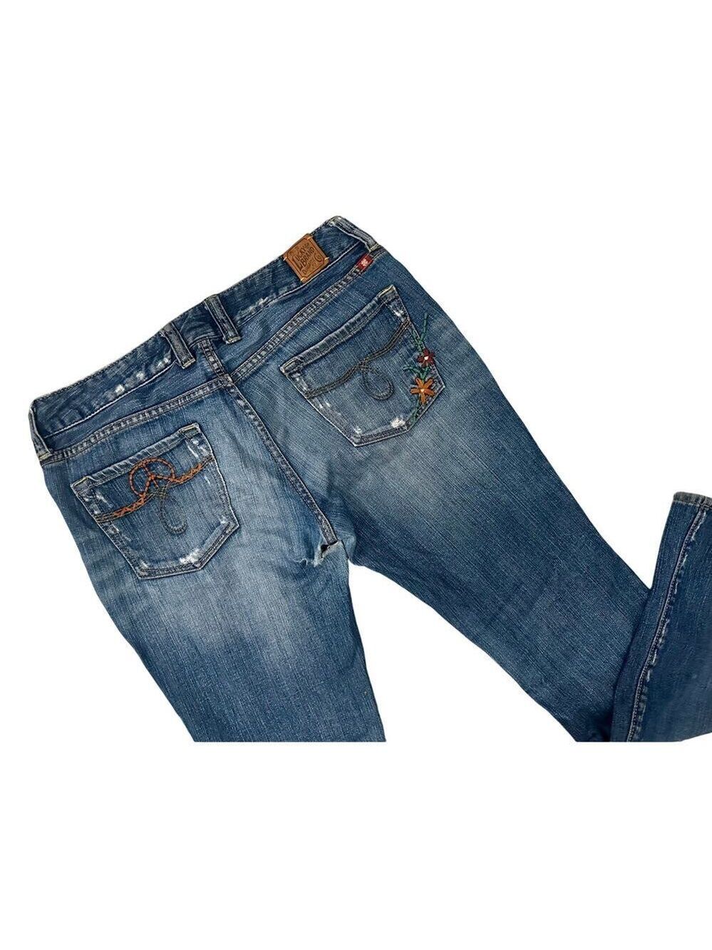 Vintage Lucky Brand Lola Bootcut Jeans 29 Embroidered Pockets Y2K Boho - Picture 3 of 15